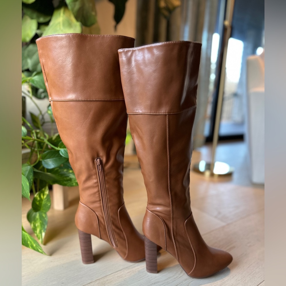 Solsociety Brown Knee-High wide calf  Boots size 9